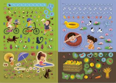 Робинс 600 наклеек. Времена года